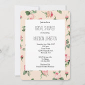 Pretty Pink Roses Floral Bridal Shower Einladung (Vorderseite)