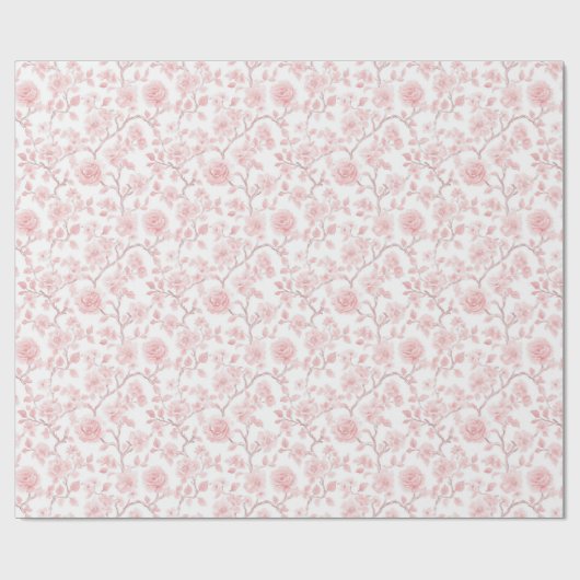 Pretty Pink Roses Floral Bridal Shower Geschenkpapier (Flach)