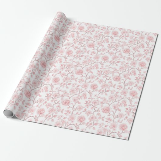 Pretty Pink Roses Floral Bridal Shower Geschenkpapier (Ungerollt)