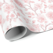 Pretty Pink Roses Floral Bridal Shower Geschenkpapier (Rolleneckpunkt)