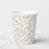 Pretty Pink Roses Floral Bridal Shower Pappbecher (Vorderseite)