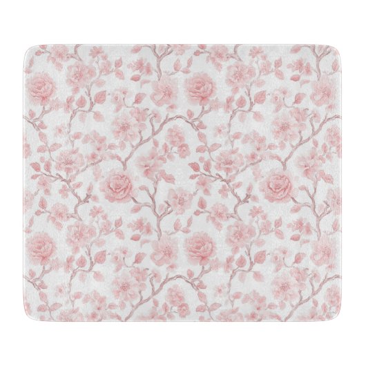 Pretty Pink Roses Floral Bridal Shower Schneidebrett (Vorderseite)
