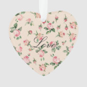 Pretty Pink Roses Floral Christmas Ornament (Vorderseite)