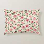 Pretty Pink Roses Floral Dekokissen (Vorderseite)