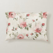 Pretty Pink Roses Floral Dekokissen (Rückseite)