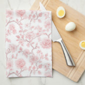 Pretty Pink Roses Floral Geschirrtuch (Viertel Falte)