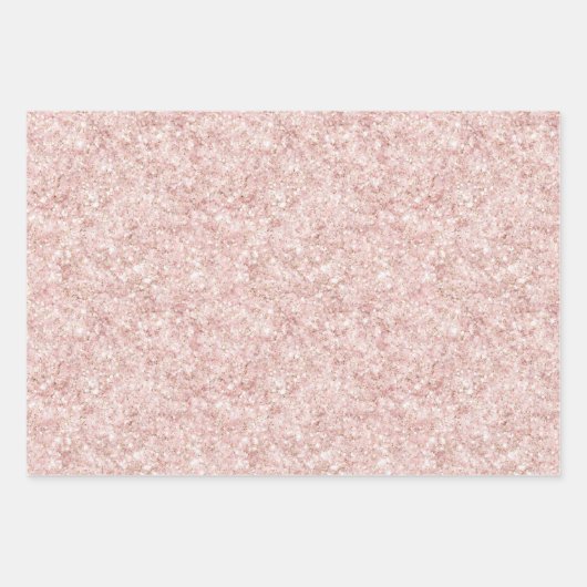 Pretty Pink Roses Floral Glitter Bridal Shower Geschenkpapier Set (Vorderseite 2)
