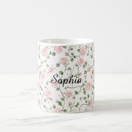 Pretty Pink Roses Floral   Kaffeetasse (Mittel)