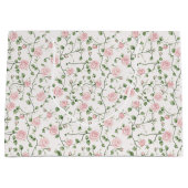 Pretty Pink Roses Floral Wedding Große Geschenktüte (Vorderseite)