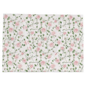 Pretty Pink Roses Floral Wedding Große Geschenktüte (Rückseite)