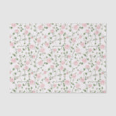 Pretty Pink Roses Floral Wedding Seidenpapier (Vorderseite)