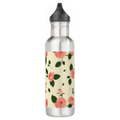 Pretty Pink Roses Pastel Pink Pattern Edelstahlflasche (Rechts)