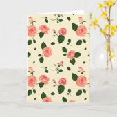 Pretty Pink Roses Pastel Pink Pattern Karte (Gelbe Blume)
