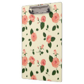 Pretty Pink Roses Pastel Pink Pattern Klemmbrett (Links)