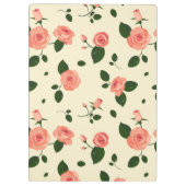 Pretty Pink Roses Pastel Pink Pattern Klemmbrett (Rückseite)