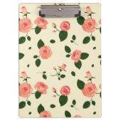 Pretty Pink Roses Pastel Pink Pattern Klemmbrett (Vorderseite)