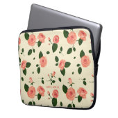 Pretty Pink Roses Pastel Pink Pattern Personalised Laptopschutzhülle (Vorderseite Links)