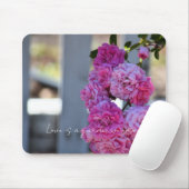 Pretty Pink Roses White Picket Fence Photography   Mousepad (Mit Mouse)