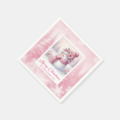 Pretty Pink Snowman Christmas Scene Napkins Kids Serviette (Ecke)