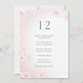 Pretty Pink Soft Cherry Blossom Wedding Table Seat Einladung (Rückseite)