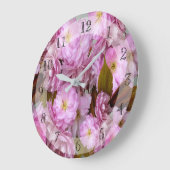 Pretty Pink Spring Blossom Große Wanduhr (Winkel)