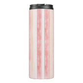 Pretty Pink Stripes Roses Floral Thermosbecher (Rückseite)