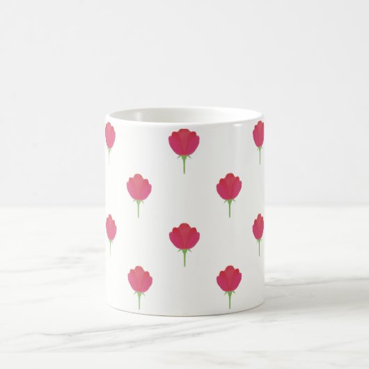 Pretty Pink tulip pattern Kaffeetasse (Mittel)