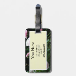 Pretty Pink und White Rose Flower Bushes. Floral, Gepäckanhänger