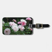 Pretty Pink und White Rose Flower Bushes. Floral, Gepäckanhänger (Vorderseite horizontal)