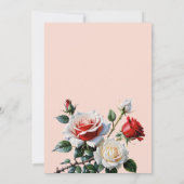Pretty pink white red roses bridal shower einladung (Rückseite)