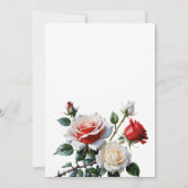 Pretty pink white red roses bridal shower einladung (Rückseite)