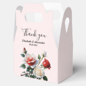 Pretty pink white red roses floral wedding geschenkschachtel (Geöffnet)