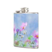 Pretty Pink Wild Flower Meadow Flachmann (Links)