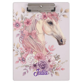 Pretty Ponies and Petals Horse Binder for Girls Klemmbrett