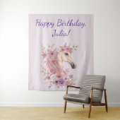 Pretty Ponies and Petals Horse Birthday Banner Wandteppich (Beispiel)