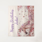 Pretty Ponies and Petals Horse Birthday Banner Wandteppich (Vorderseite)