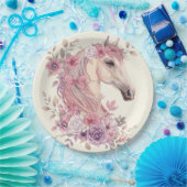 Pretty Ponies and Petals Horse Party Plate – 9” Pappteller (Party)