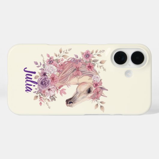 Pretty Ponies and Petals Horse Phone Case (Rückseite (Horizontal))