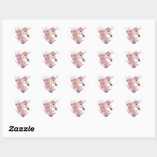 Pretty Ponies and Petals Horse Stickers (Blatt)