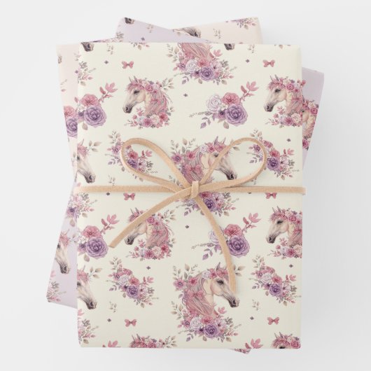 Pretty Ponies and Petals Horse Wrapping Paper Geschenkpapier Set (Beispiel)