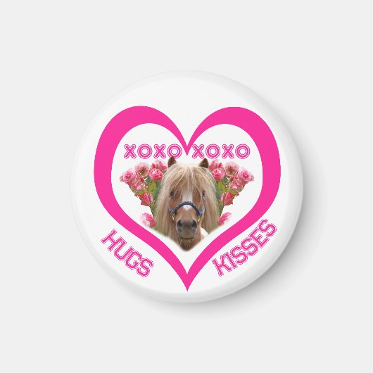 Pretty Pony in Pink Valentine's Day Magnet (Vorne)