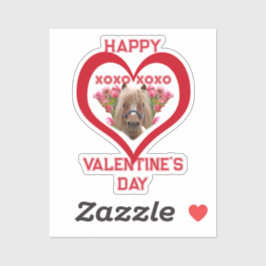 Pretty Pony in Red Valentine's Day for Kids Aufkleber