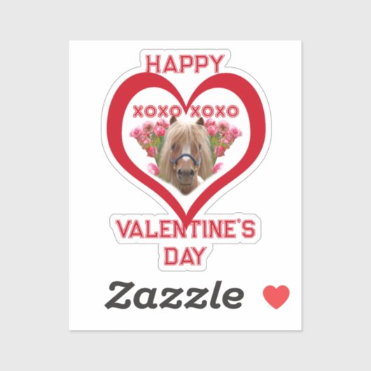 Pretty Pony in Red Valentine's Day for Kids Aufkleber (Blatt)