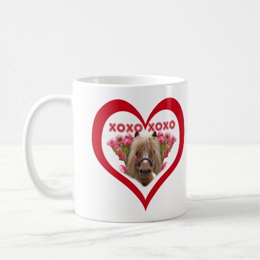 Pretty Pony in Red Valentine's Day Kaffeetasse (Links)