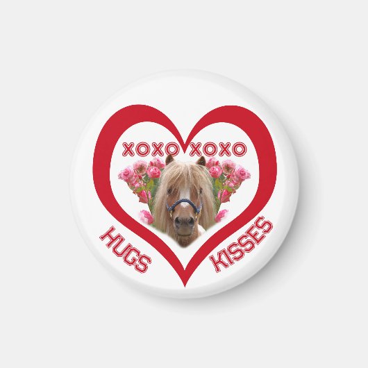 Pretty Pony in Red Valentine's Day Magnet (Vorne)