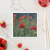 Pretty Poppies in Wild Meadow Photo Serviette (Beispiel)
