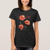 Pretty Poppy Flowers Personalized Women's T-Shirt (Vorderseite)