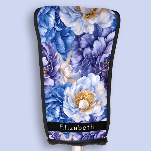 Pretty Pretty Blue Peony Personalized Golf Headcover