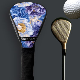 Pretty Pretty Blue Peony Personalized Golf Headcover