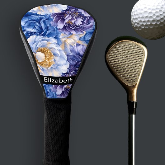 Pretty Pretty Blue Peony Personalized Golf Headcover